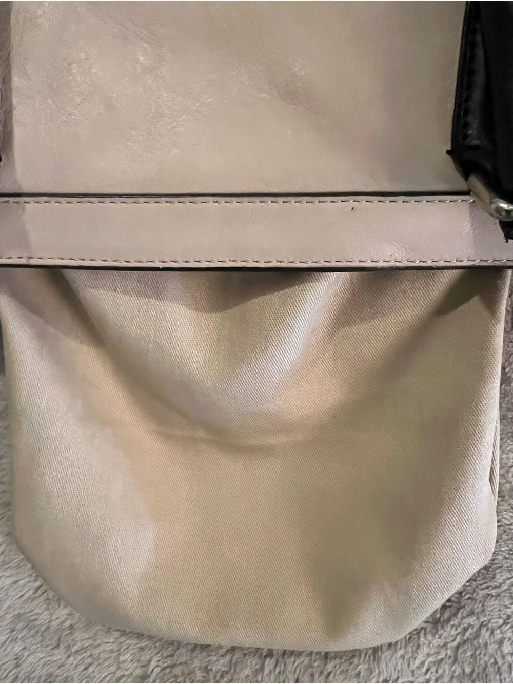 Coach Legacy Two-Tone North South Black and Cream Leather Satchel